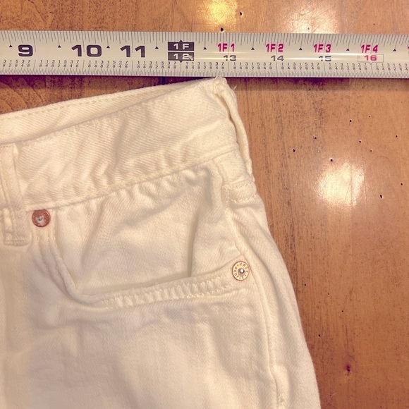 Free People Distressed Jean Denim Cutoff Shorts White - Picture 6 of 6